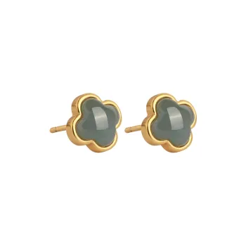 HENGTAIZHUBAO Ice Type Stud Earrings Women's