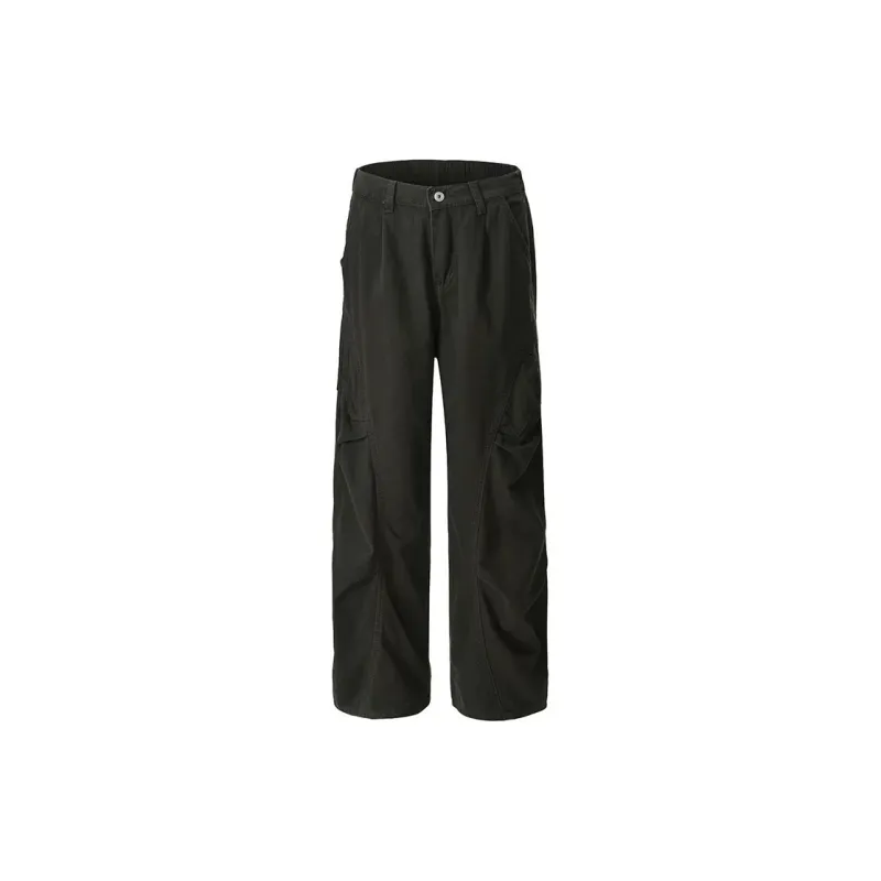 BLANC & ECLARE Wide Leg Scimitar Slimming Draped Floor Length Jeans Unisex-9