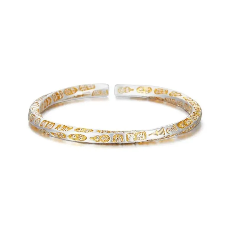 Two Joys 999 Fine Silver Bangles Unisex-0