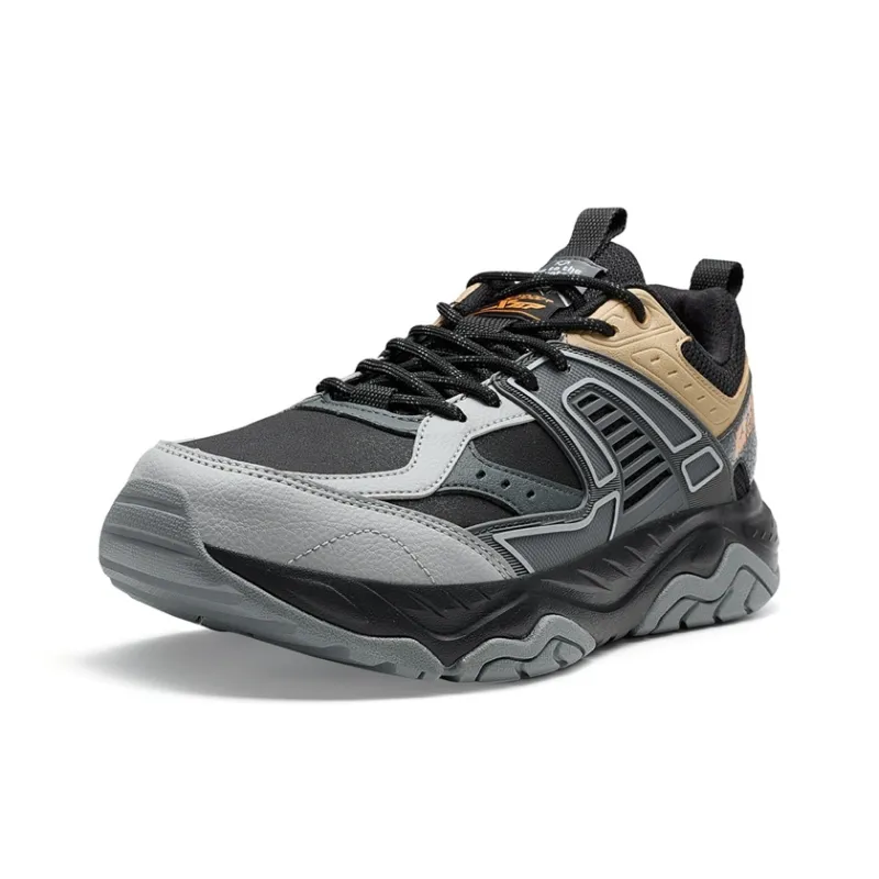 XTEP Abrasion Resistant Slip Resistant Low Top Trekking Shoes Men's Black/Elegant Gray/Charcoal Gray-1