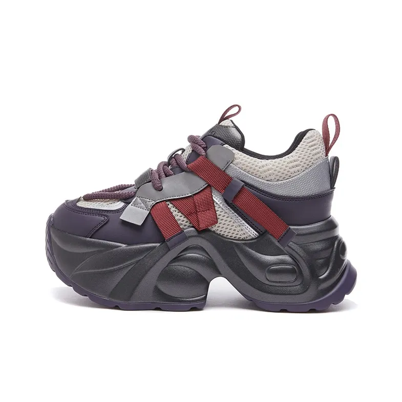 Kuding Wear-Resistant Breathable Height Increasing Low-Top Chunky Sneakers Women's-0