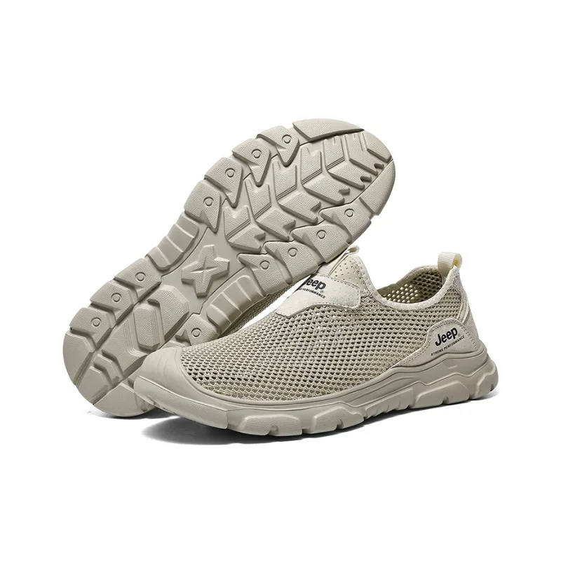 Jeep Anti Slip Wear Resistant Waterproof Breathable Lightweight Warm Coverage Low Top Trekking Shoes Men's Gray-4