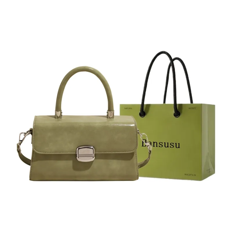 Bansusu PU Handbag Women's Black/Pink/Green/Khaki/Ecru-10