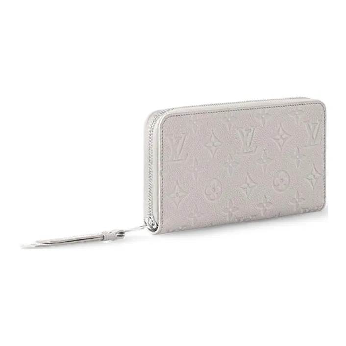 LOUIS VUITTON Zippy Cow Leather Wallet Women's Heather Gray-1