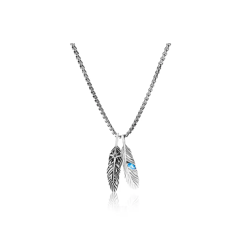 FOREVER MELODY 925 Sterling Silver Necklaces Men's-0