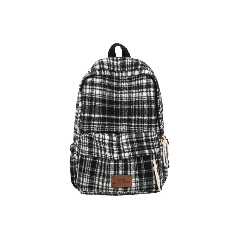 URBAN FOREST Woolen Backpack Regular Unisex Ecru/Black/Red/Coffee-1