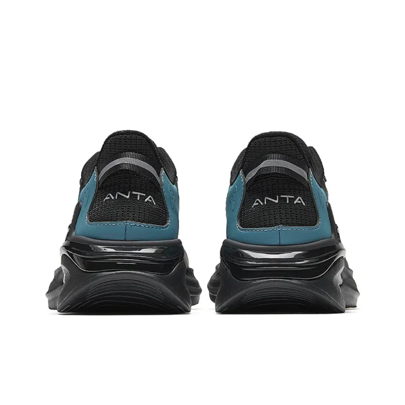CHAOJIANTA Cushioning Slip Resistant Low Top Casual Running Shoes Men's Black Blue-3