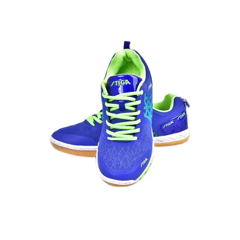 Stiga Anti-Slip Wear-Resistant Low-Top Training Shoes Unisex Blue Green-1