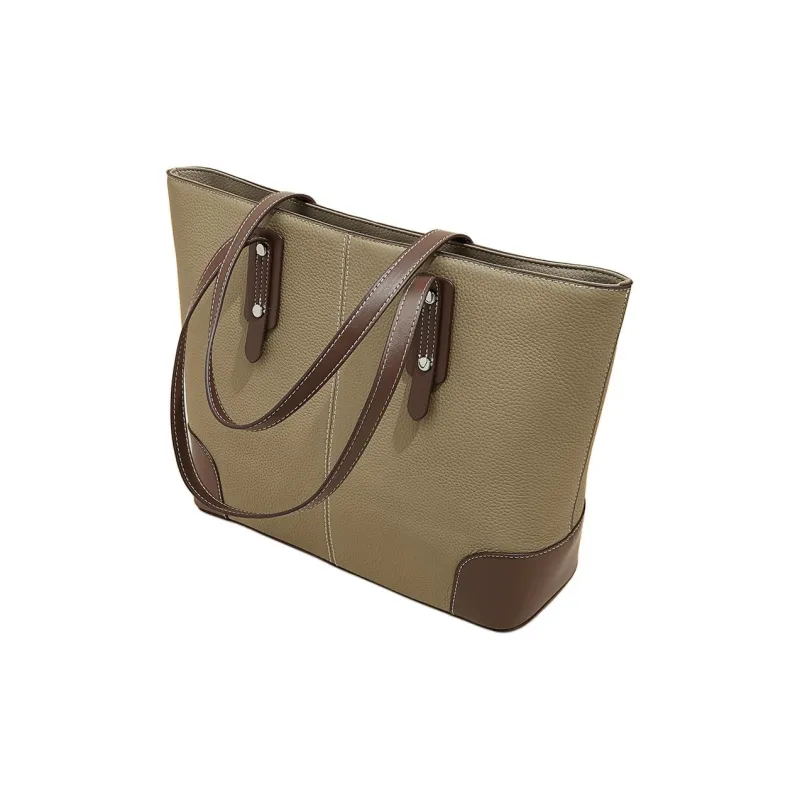 Old Man's Head Top Grain Cow Leather Shoulder Bag Women's 1Black/Elephant Gray-11