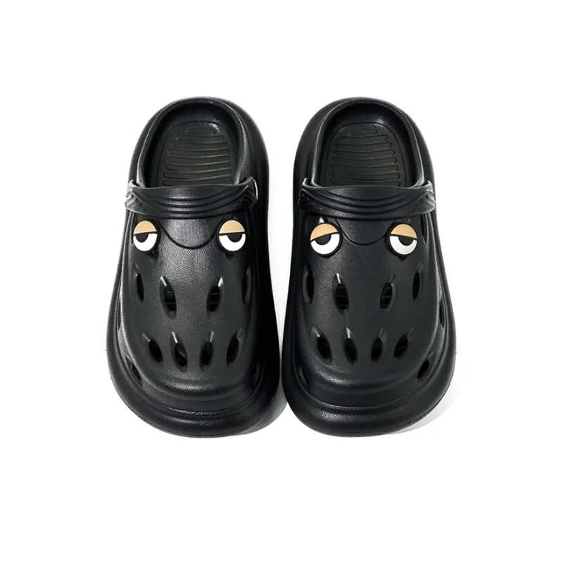 OUBT Quirky Sleepy Emoji Clogs Men's Black-2