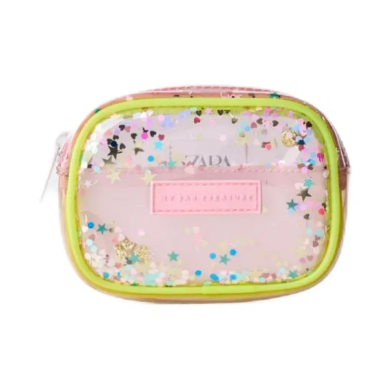 ZARA Thermoplastic Polyurethane Coin Purse Regular Women's Neon Yellow & Pink-0