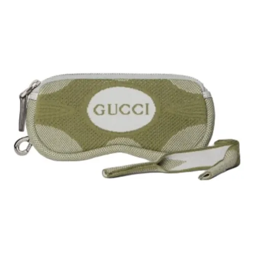 GUCCI Plain Knit Fabric Storage Bag Men's Green