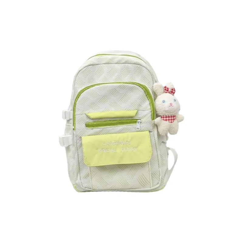 URBAN FOREST Nylon Backpack Regular Women's Gray/Violet/Neon Green/Light Blue-6