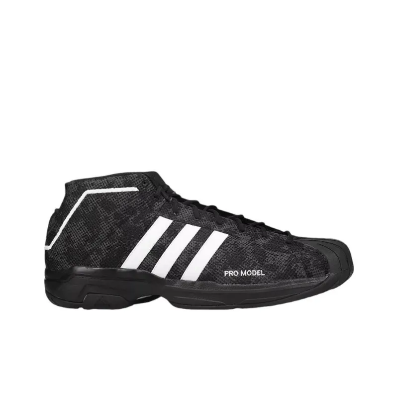Adidas PRO Model 2G Anti-Slip Wear-Resistant Mid-Top Basketball Shoes Men's Black-1