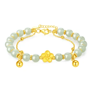 Lao Feng Xiang Bracelets Pale Greenish White Jade Women's