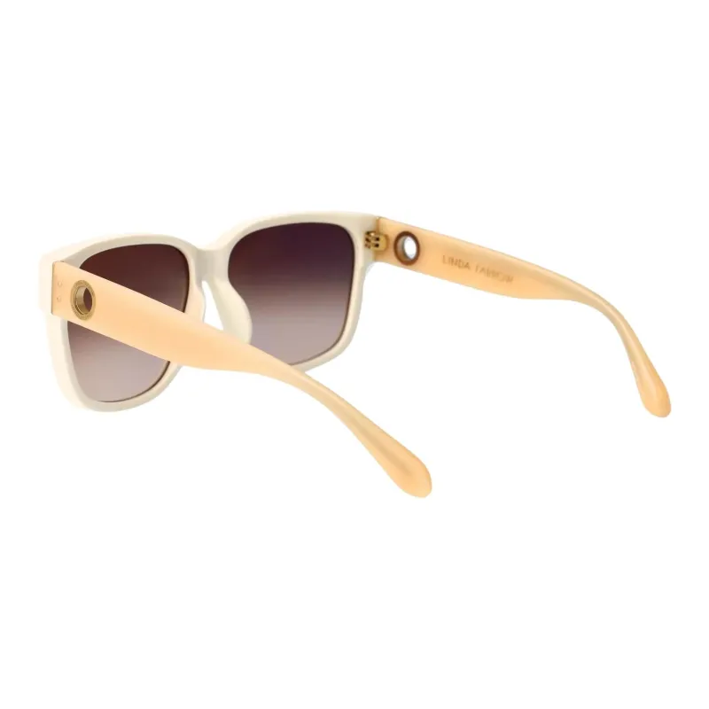 Linda Farrow Acetate Square Sunglasses Women's White-3