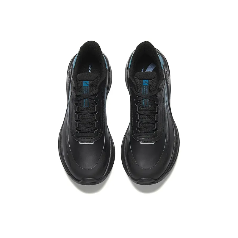 CHAOJIANTA Cushioning Slip Resistant Low Top Casual Running Shoes Men's Black Blue-2