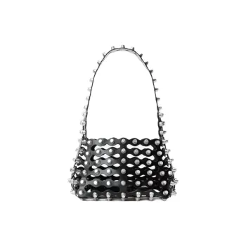 Alexander Wang Cow Leather Hobo Bag Shoulder Bag Medium Size Women's Black