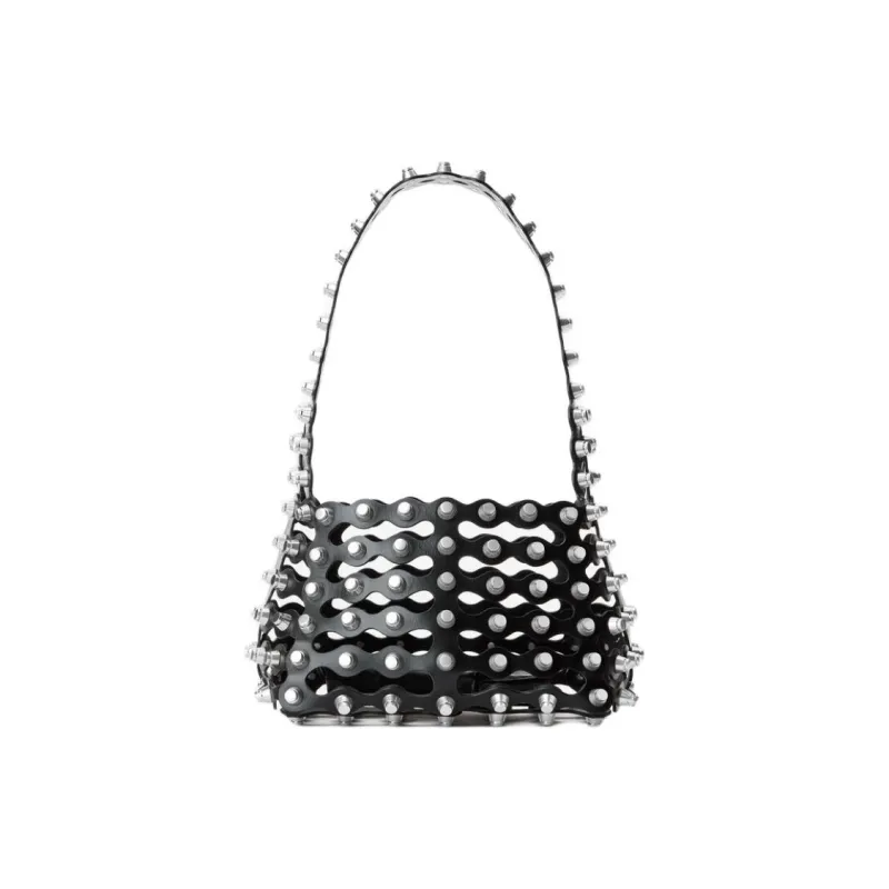 Alexander Wang Cow Leather Hobo Bag Shoulder Bag Medium Size Women's Black-0
