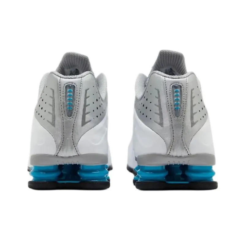 Nike Shox R4 Metallic Silver White Blue Lagoon-3