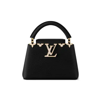 LOUIS VUITTON Capucines Taurillon Leather Shoulder Bag, Crossbody Bag, Handbag Mini Women's Black