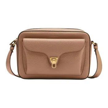 COCCINELLE Grained Leather Camera Bag, Crossbody Bag Large Size Women's Skin