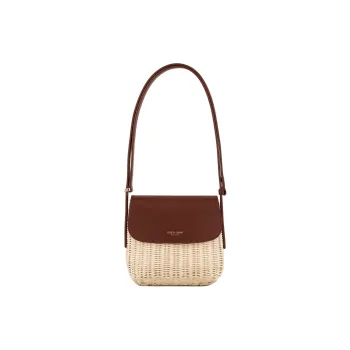 AMANI La Prima Leather Shoulder Bag Women's Brown