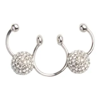 Valentino Metal, Crystal Nose Ring Women's Silver
