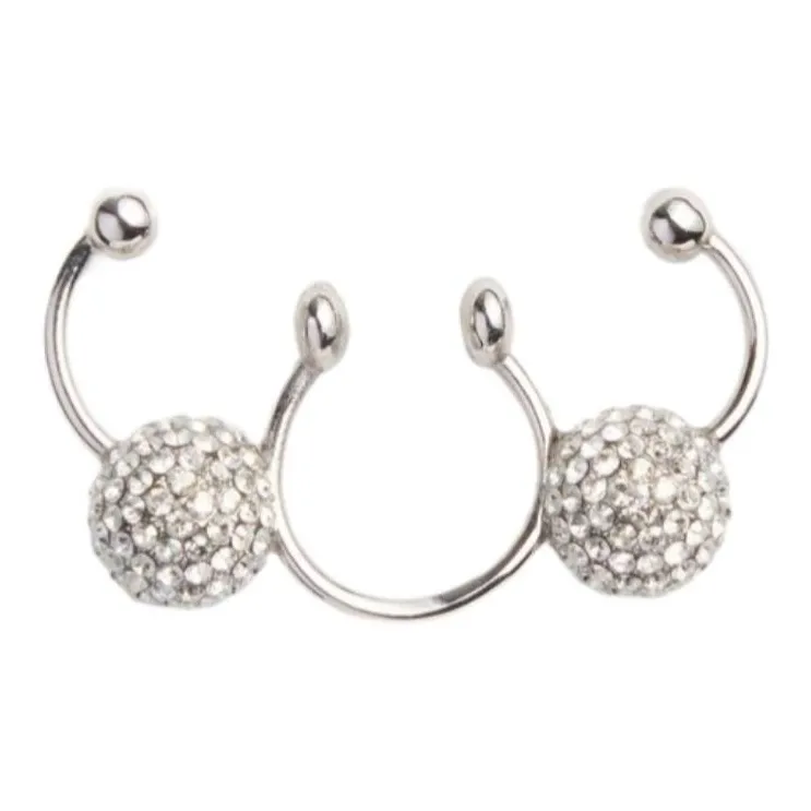 Valentino Metal, Crystal Nose Ring Women's Silver-0