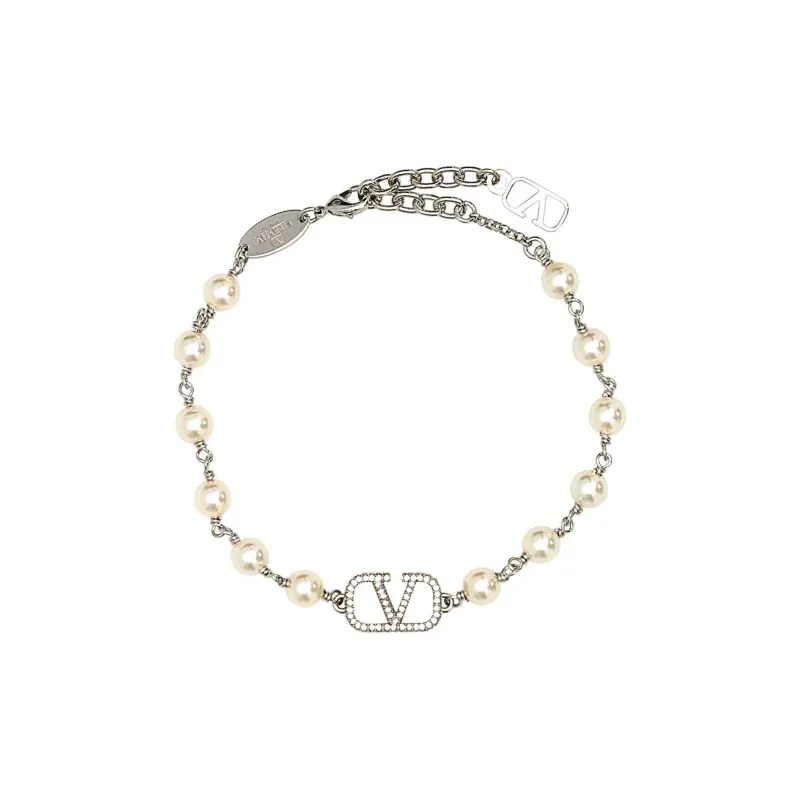 Valentino VLogo Signature Embellished Bracelet-0