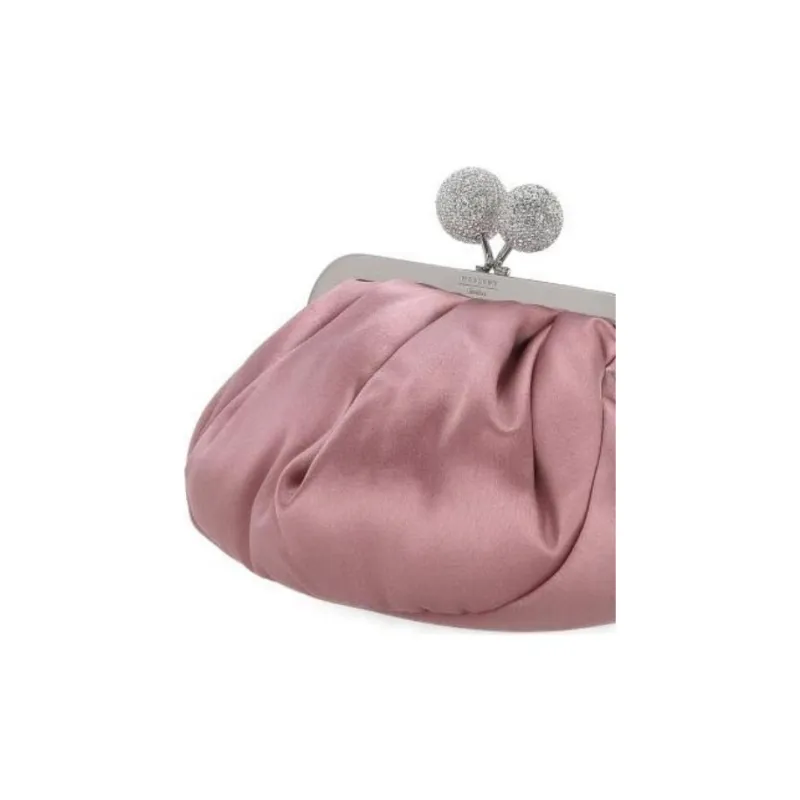 WEEKEND MaxMara Cotton One Shoulder Crossbody Clutch Women's Pink-4