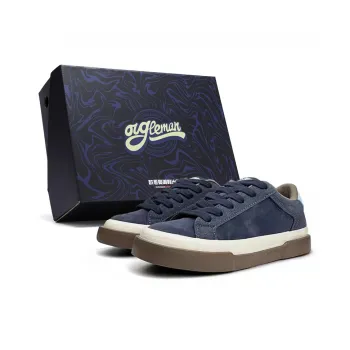 OUGLEMEN Slip Resistant Cushioning Impact Resistance Abrasion Resistant Low Top Skateboard Shoes Men's Box