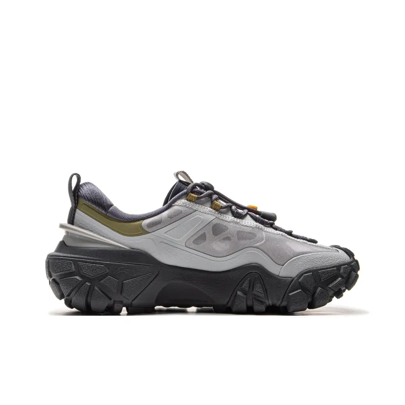 LiNing Dunes Non-slip Wear-resistant Shock Absorption Low-Top Casual Shoes Men's Calm Gray-1