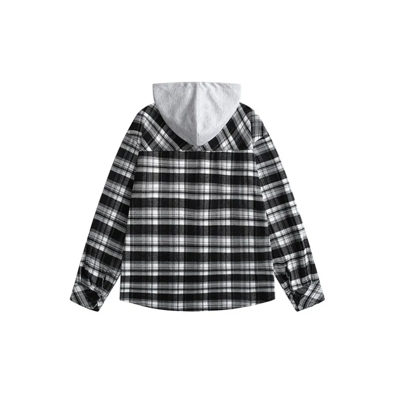 TESTUNG Jackets Coats Unisex Blue Black Plaid-5