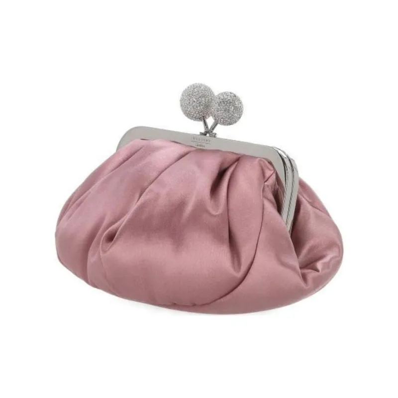 WEEKEND MaxMara Cotton One Shoulder Crossbody Clutch Women's Pink-1