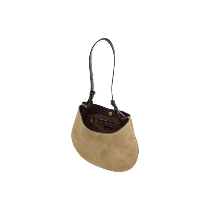 ZARA Cow Leather Shoulder Bag Tubas Women's Sand & Brown-1