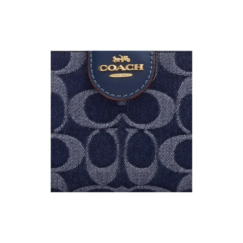 COACH Denim Wallet Medium Size Women's Blue-2