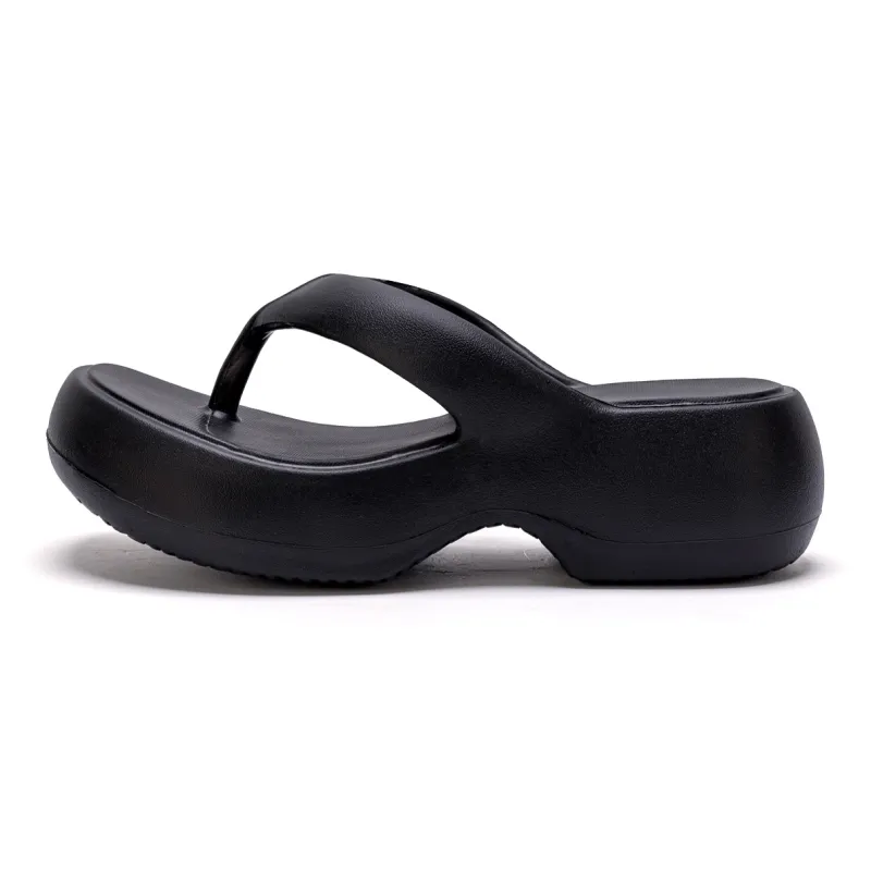 Soft EVA Ankle Platform Height Increasing Women's Flip Flops, Minimalist Style, Versatile Comfortable Home Slippers-16