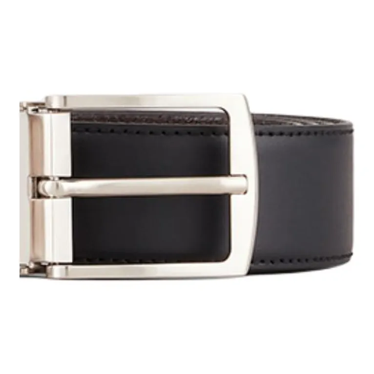AMANI Cow Leather Belts Men's Black Width 3.2CM-1
