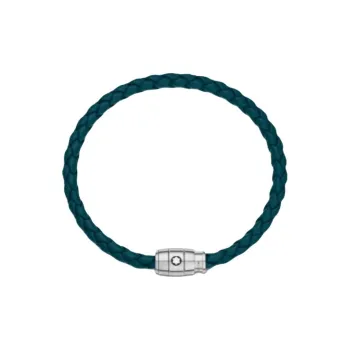 MONTBLANC Leather Stainless Steel Bracelets Women's Blue