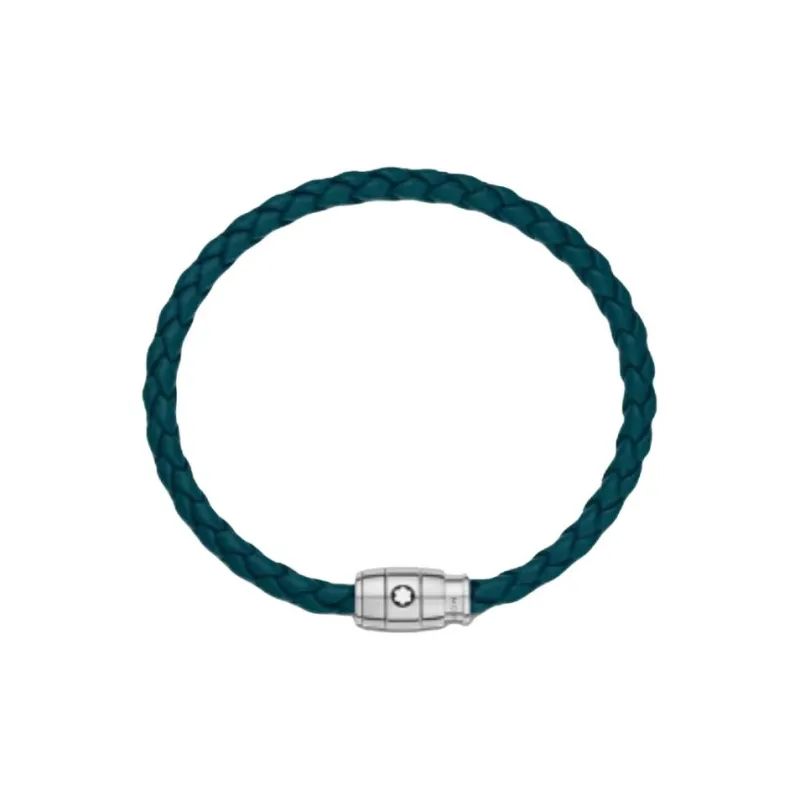 MONTBLANC Leather Stainless Steel Bracelets Women's Blue-0