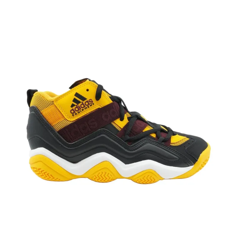 Adidas Anti-Slip Wear-Resistant High-Top Vintage Basketball Shoes Men's Black Yellow-1