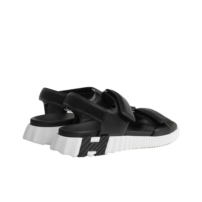 HERMES Junior One Strap Sandals 3.8cm Men's Black-3