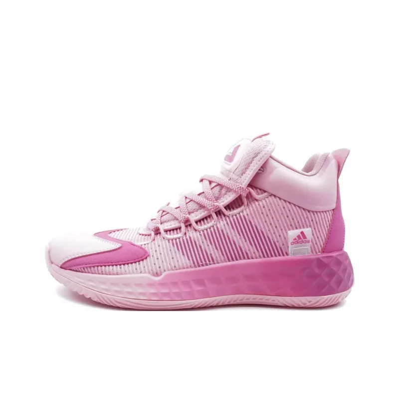Adidas Pro Boost Anti-Slip Wear-Resistant Mid-Top Basketball Shoes Unisex Pink-0