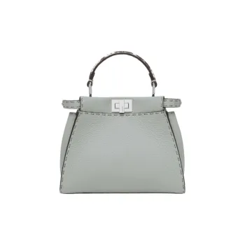 FENDI Peekaboo Calfskin Handbag Mini Women's Green