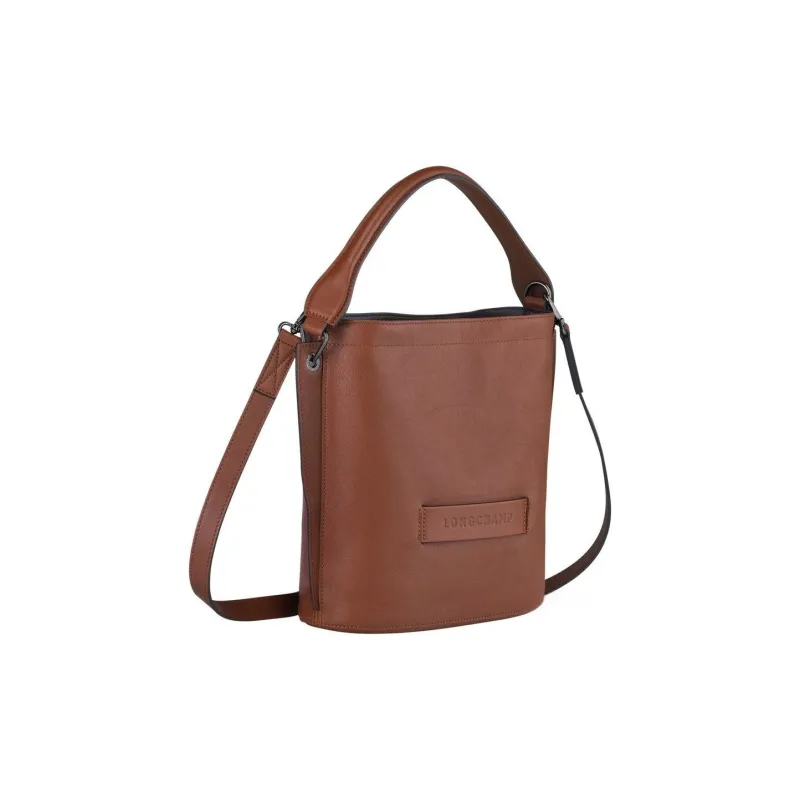 LONGCHAMP Cow Leather Bucket Shoulder Bag, Crossbody Bag, Handbag Small Size Women's Brown-1