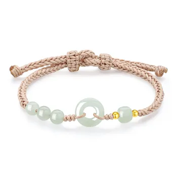 Lao Feng Xiang Hetian Jade Bracelets Green Jade Women's