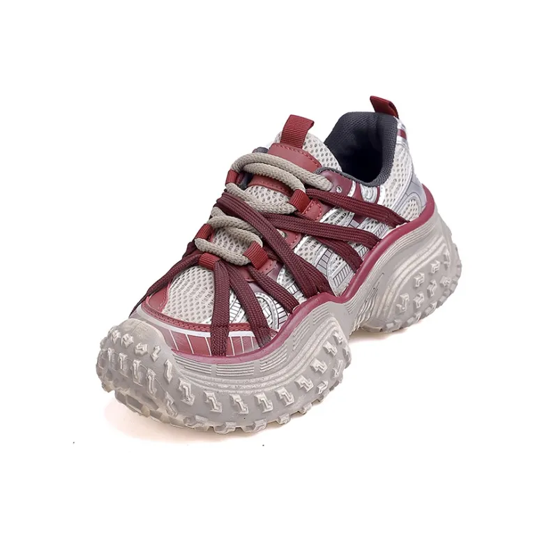 Turns By Turns Wear-Resistant Breathable Lightweight Height Increasing Low-Top Chunky Sneakers Unisex-4