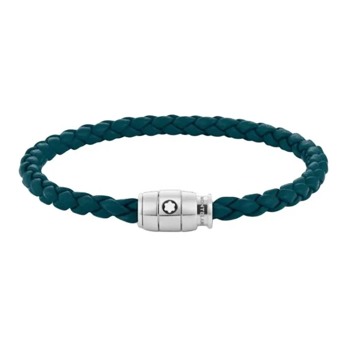 MONTBLANC Leather Stainless Steel Bracelets Women's Blue-1