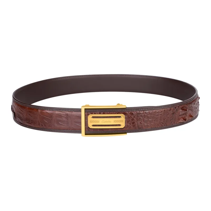 CATELLES Crocodile Leather Leather Belts Men's 3.5cm/3.8cm-11